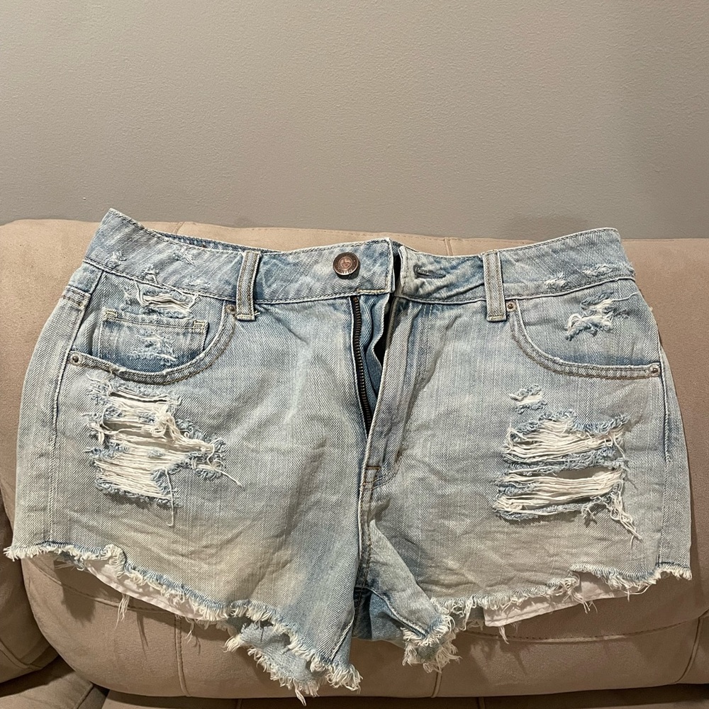 Distressed Mini Jean shorts